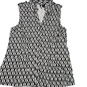 New Directions Womens Button Up Multi-Color Size Large Cotton Blend Stretch